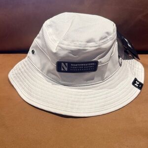 Northwestern University - White logo'd Bucket Hat (adult, medium/large